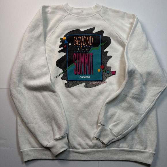 Vintage Compaq Sweatshirt Mens Extra Large Crewneck Graphic 1995 Made USA 90s